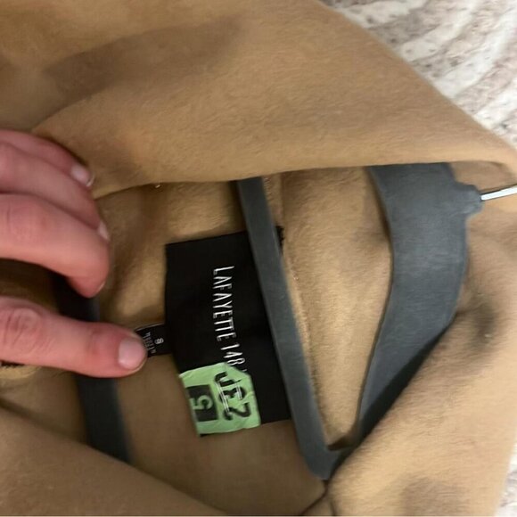 Lafayette 148 New York camel cocoon style wool coat (as is missing button) - Picture 3 of 8